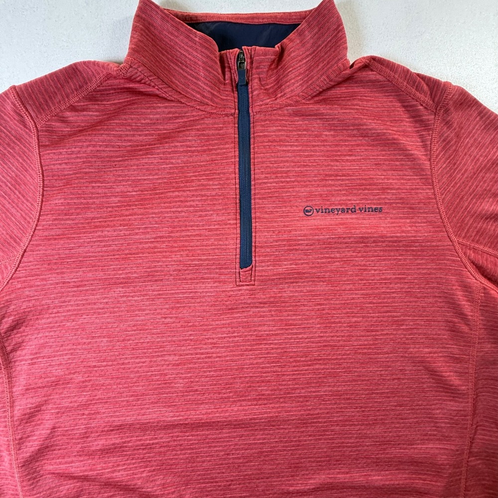 Vineyard Vines Performance 1/4 Zip Mens 2XL Pullover Red Heathered